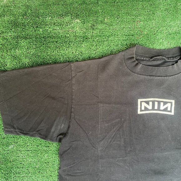 Vintage 90s Nine Inch Nails Shirt Metal Rock Band Logo Tee - Picture 2 of 7